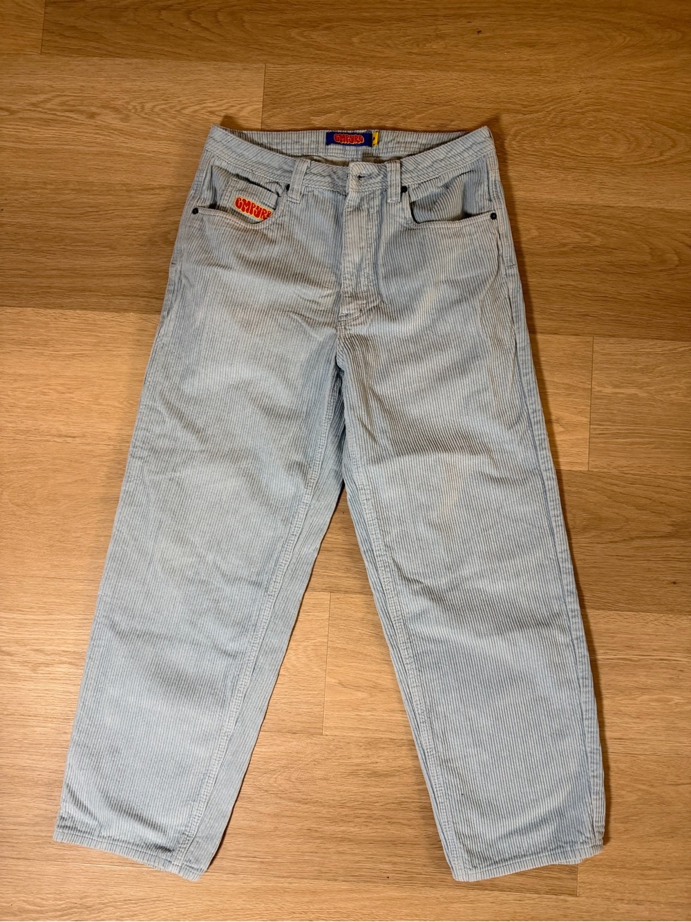 Empyre Light Blue Corduroy Relaxed Skate Pants Size 28